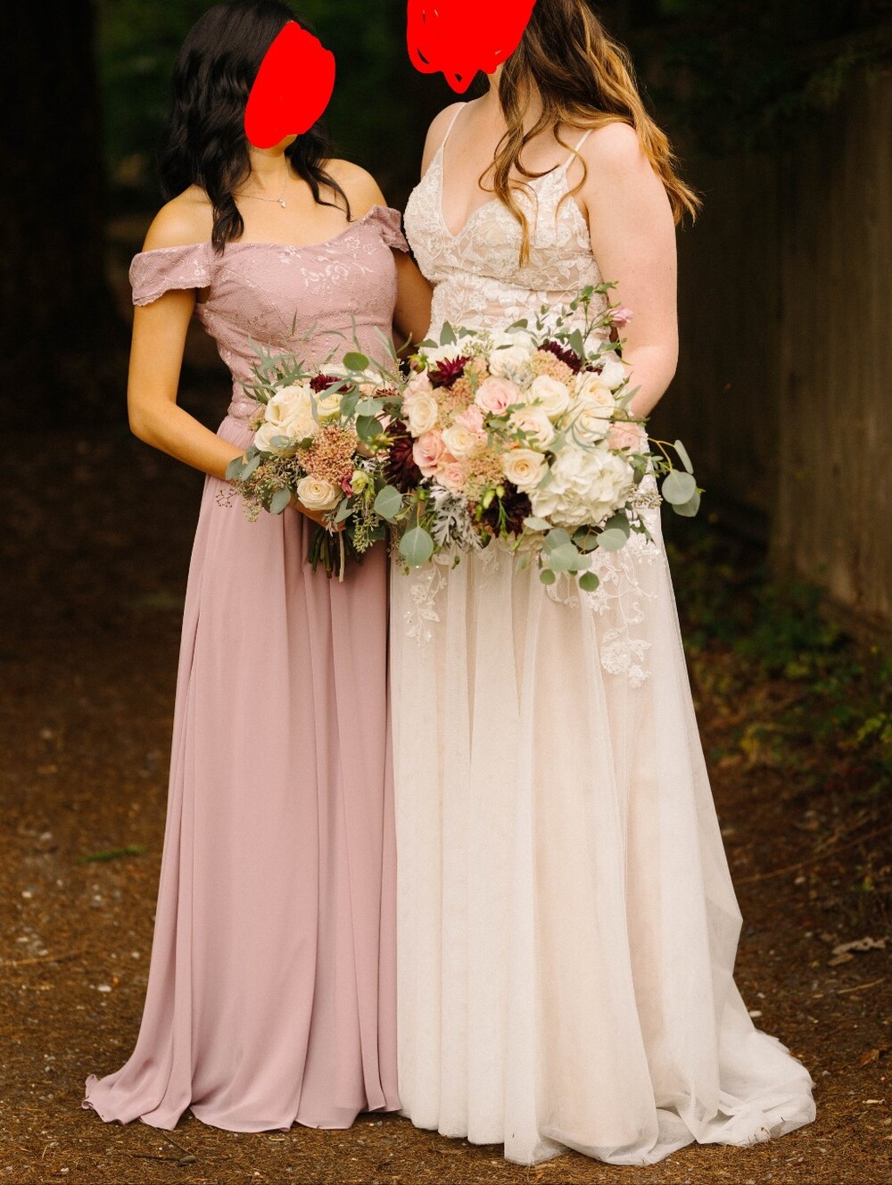 Women’s Off-Shoulder Dusty Rose Bridesmaid Dress